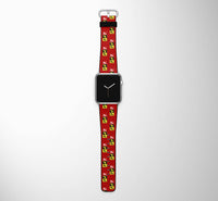 Thumbnail for Flat Colourful 747 Designed Leather Apple Watch Straps
