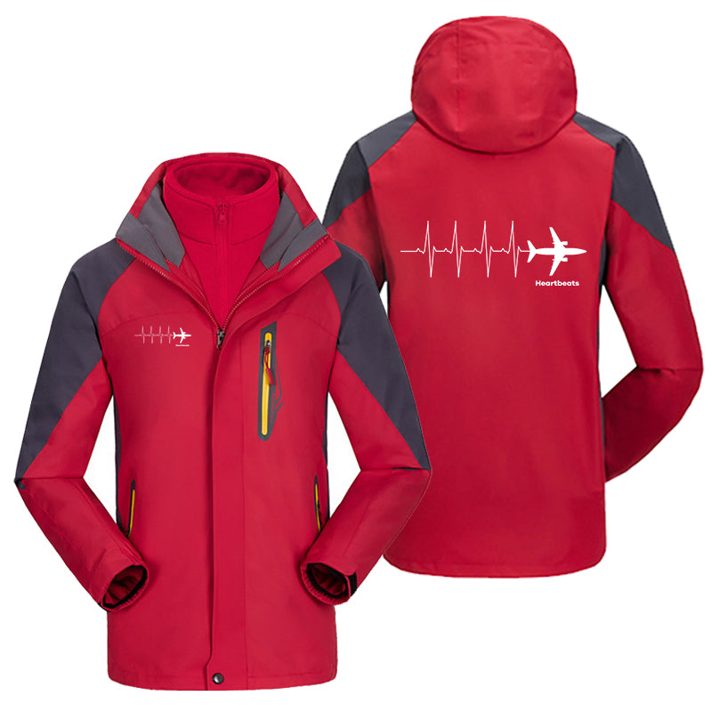 Aviation Heartbeats Designed Thick Skiing Jackets
