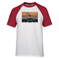 Thumbnail for Aircraft Departing from RW30 Designed Raglan T-Shirts