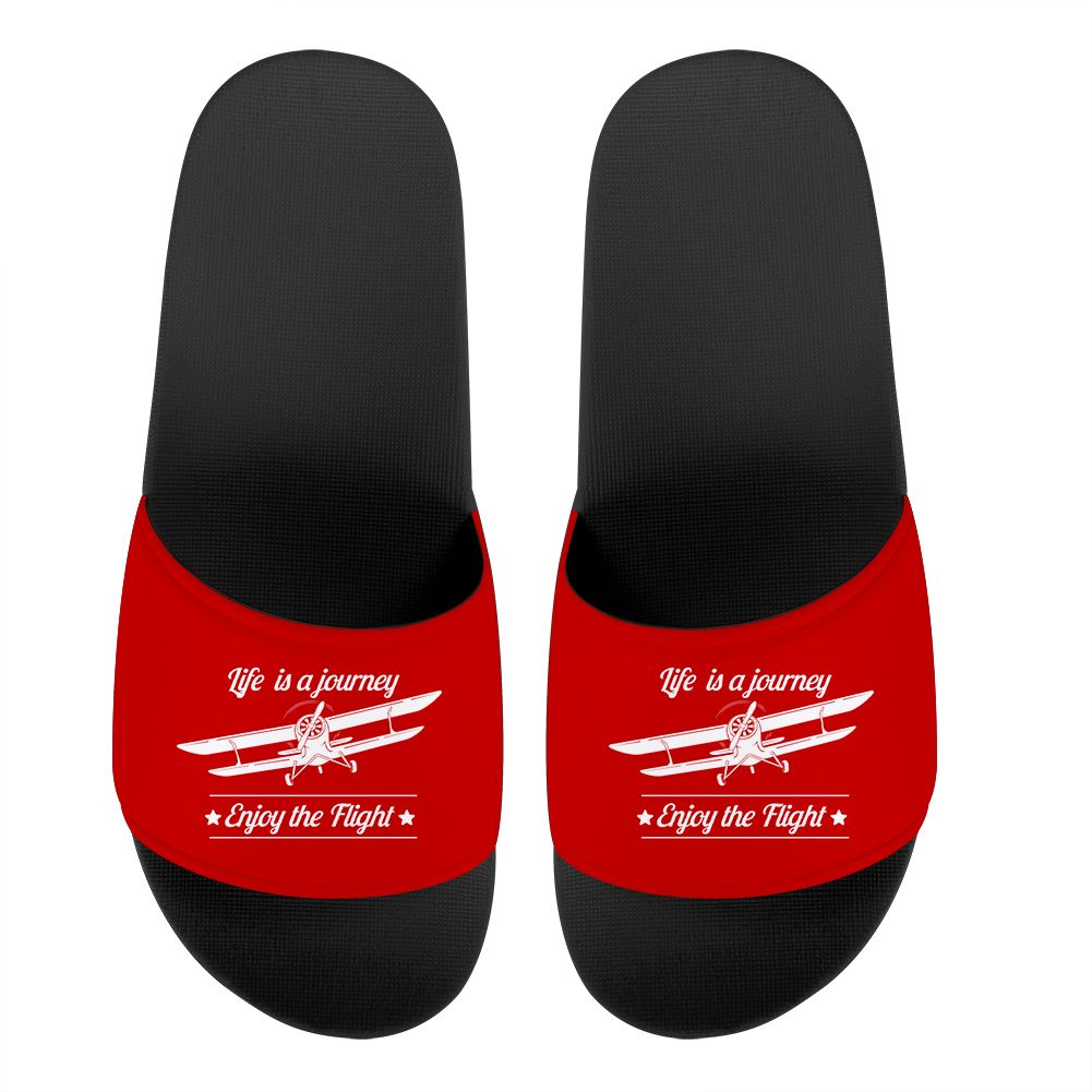 Life is a journey Enjoy the Flight Designed Sport Slippers