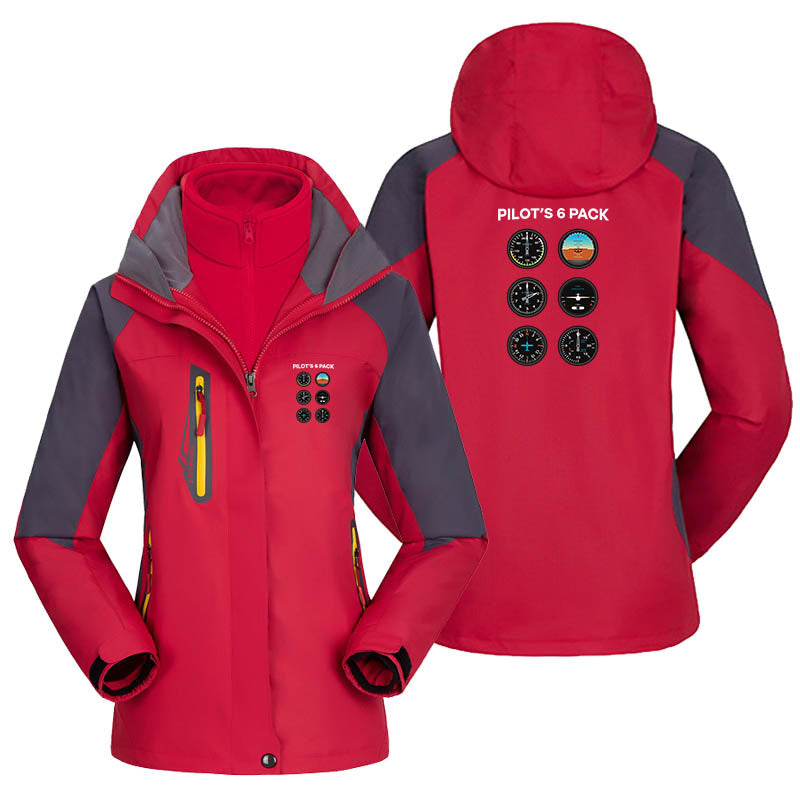 Pilot's 6 Pack Designed Thick "WOMEN" Skiing Jackets