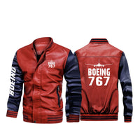 Thumbnail for Boeing 767 & Plane Designed Stylish Leather Bomber Jackets