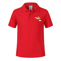 Thumbnail for Cartoon Little Boy Operating Plane Designed Children Polo T-Shirts