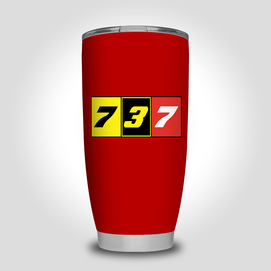 Flat Colourful 737 Designed Tumbler Travel Mugs