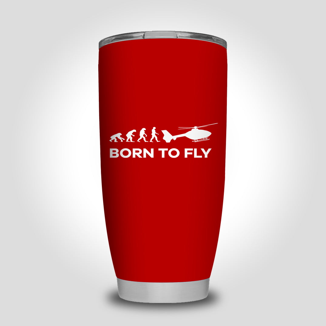 Born To Fly Helicopter Designed Tumbler Travel Mugs