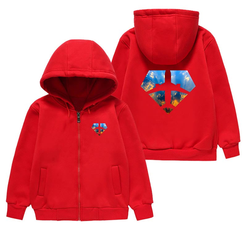Supermen of The Skies (Sunrise) Designed "CHILDREN" Zipped Hoodies