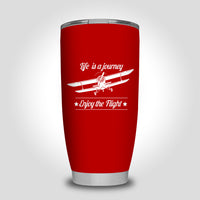 Thumbnail for Life is a journey Enjoy the Flight Designed Tumbler Travel Mugs