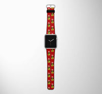 Thumbnail for Flat Colourful 737 Designed Leather Apple Watch Straps