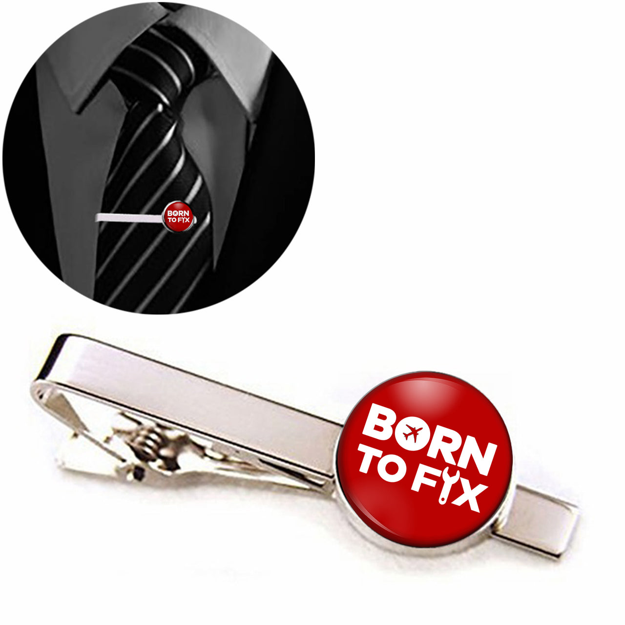 Born To Fix Airplanes Designed Tie Clips