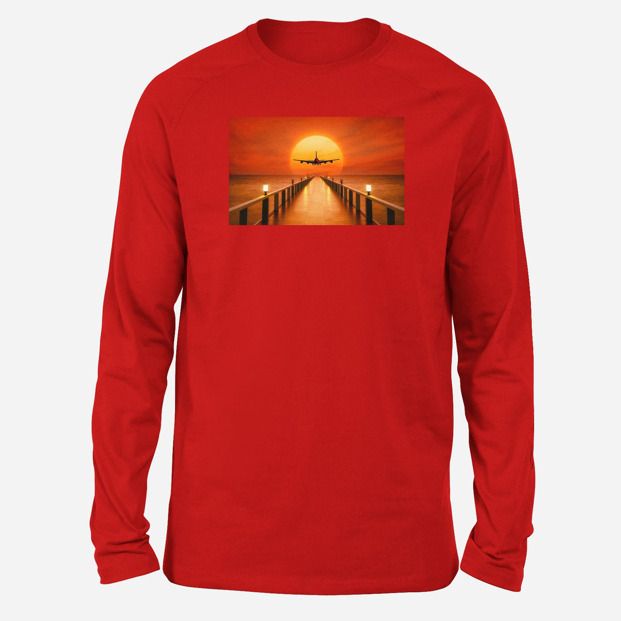 Airbus A380 Towards Sunset Designed Long-Sleeve T-Shirts
