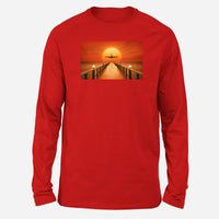 Thumbnail for Airbus A380 Towards Sunset Designed Long-Sleeve T-Shirts