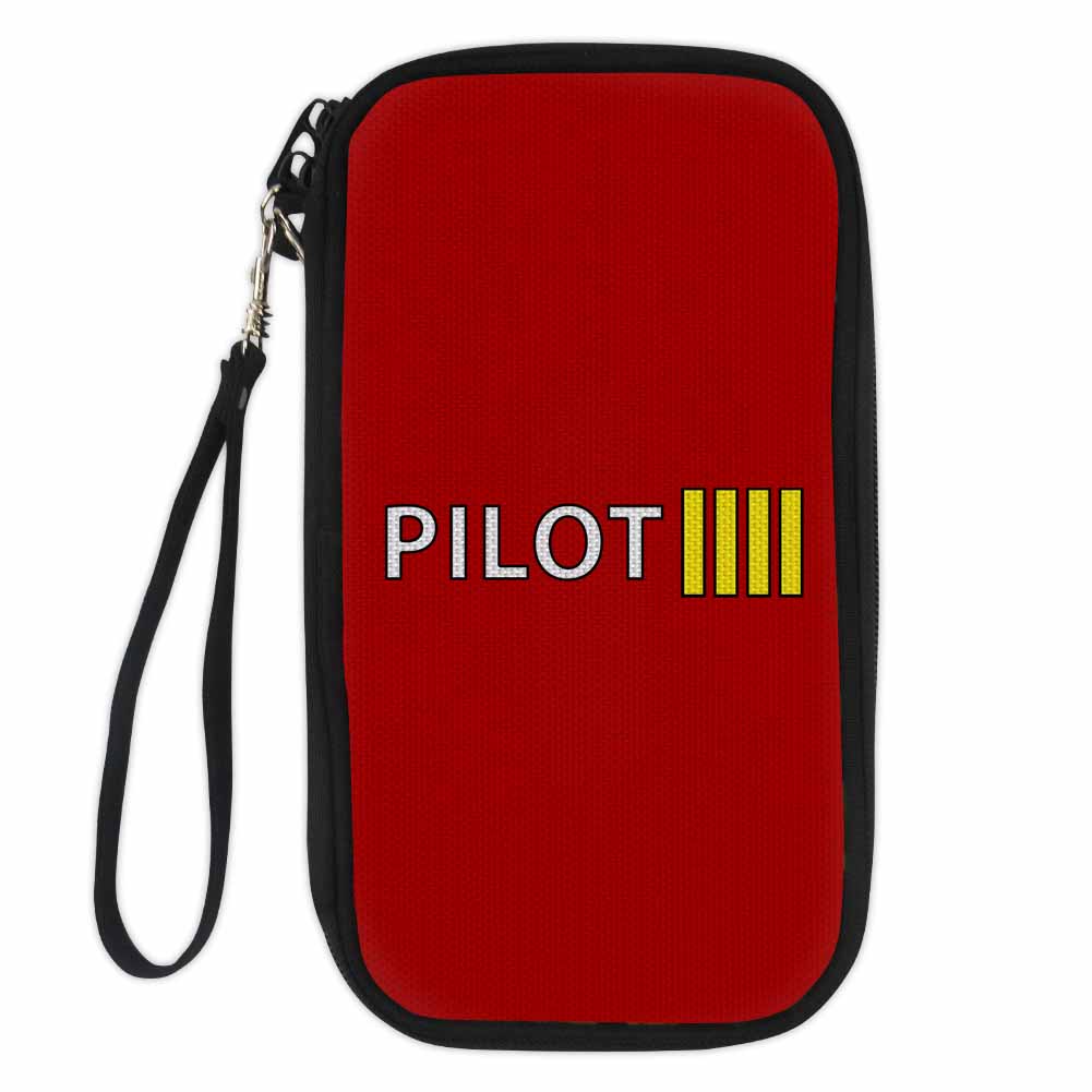 Pilot & Stripes (4 Lines) Designed Travel Cases & Wallets