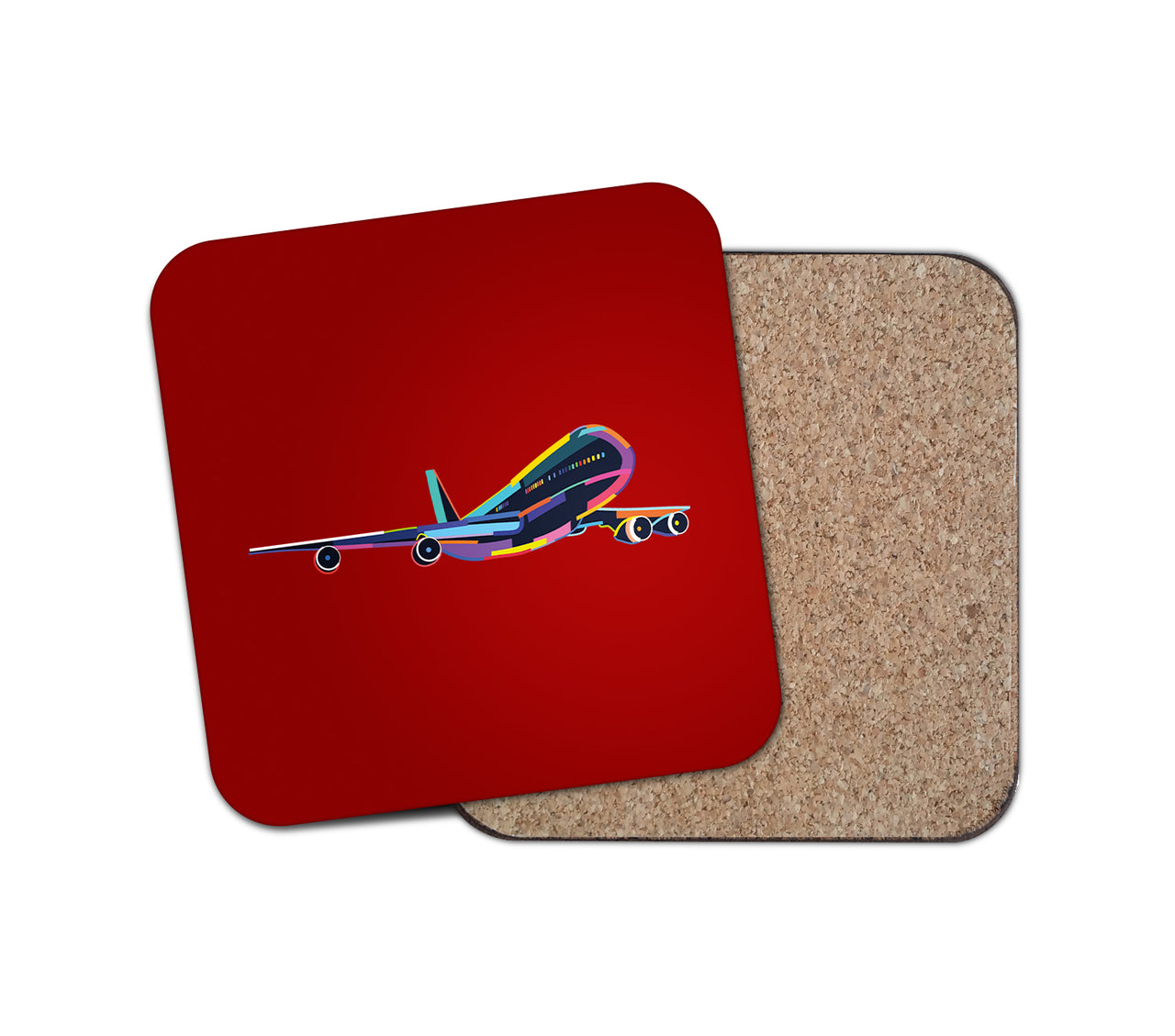 Multicolor Airplane Designed Coasters