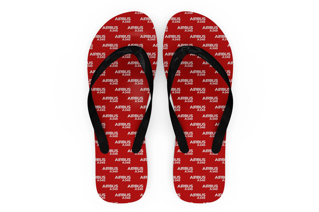 Airbus A340 & Text Designed Slippers (Flip Flops)