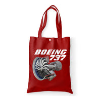 Thumbnail for Boeing 737+Text & CFM LEAP-1 Engine Designed Tote Bags