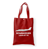 Thumbnail for The Bombardier Learjet 75 Designed Tote Bags