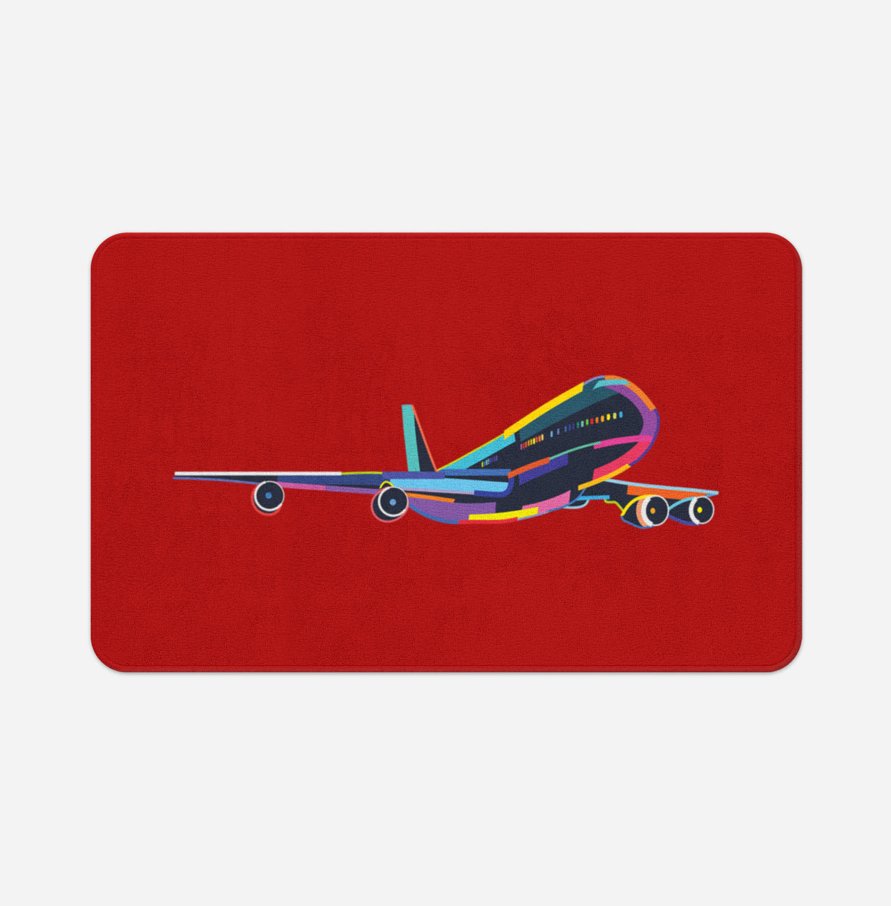 Multicolor Airplane Designed Bath Mats