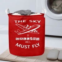 Thumbnail for The Sky is Calling and I Must Fly Designed Laundry Baskets