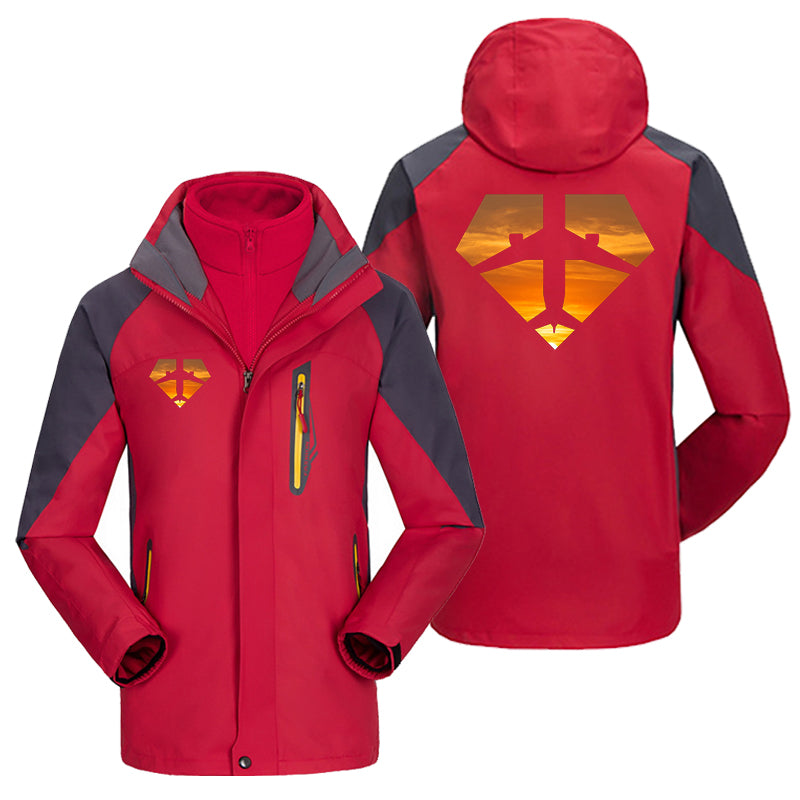 Supermen of The Skies (Sunset) Designed Thick Skiing Jackets