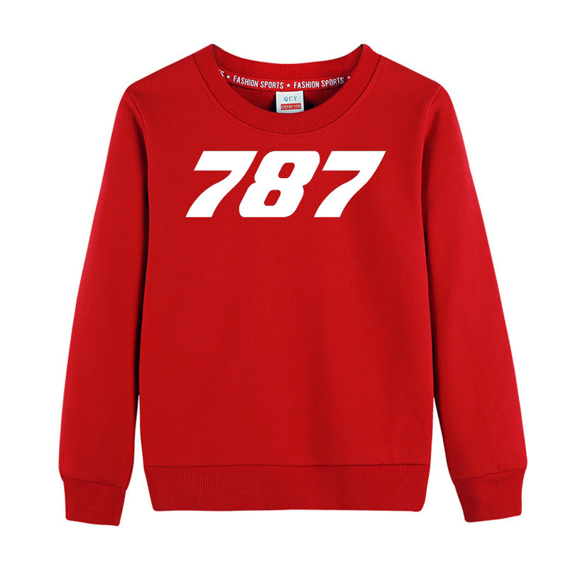 787 Flat Text Designed "CHILDREN" Sweatshirts