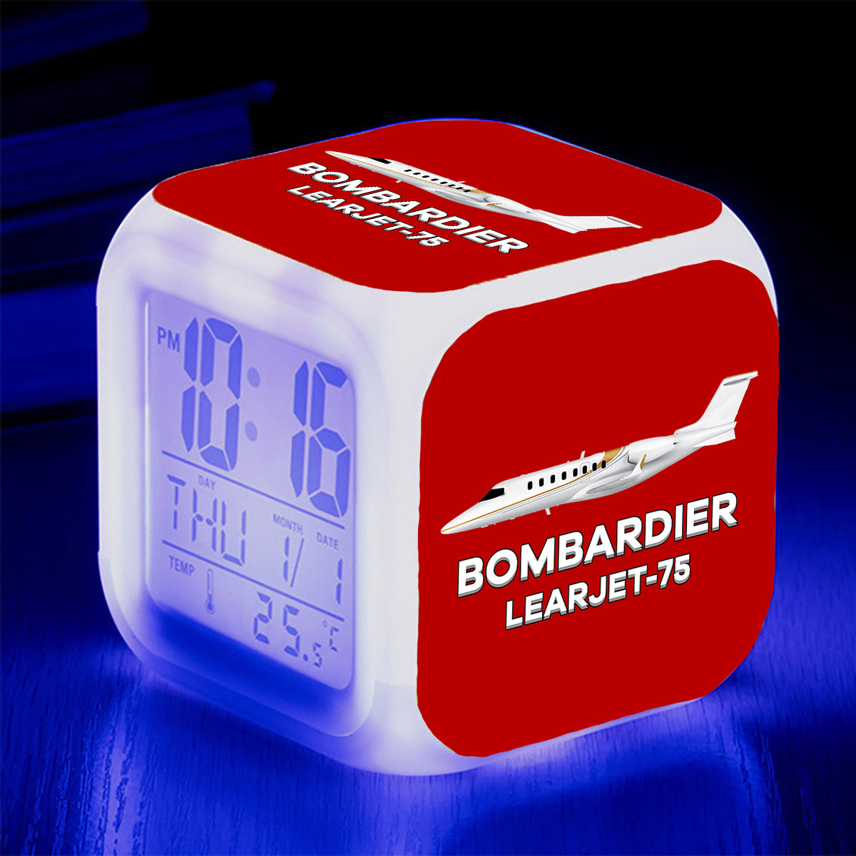 The Bombardier Learjet 75 Designed "7 Colour" Digital Alarm Clock