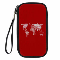 Thumbnail for World Map (Text) Designed Travel Cases & Wallets