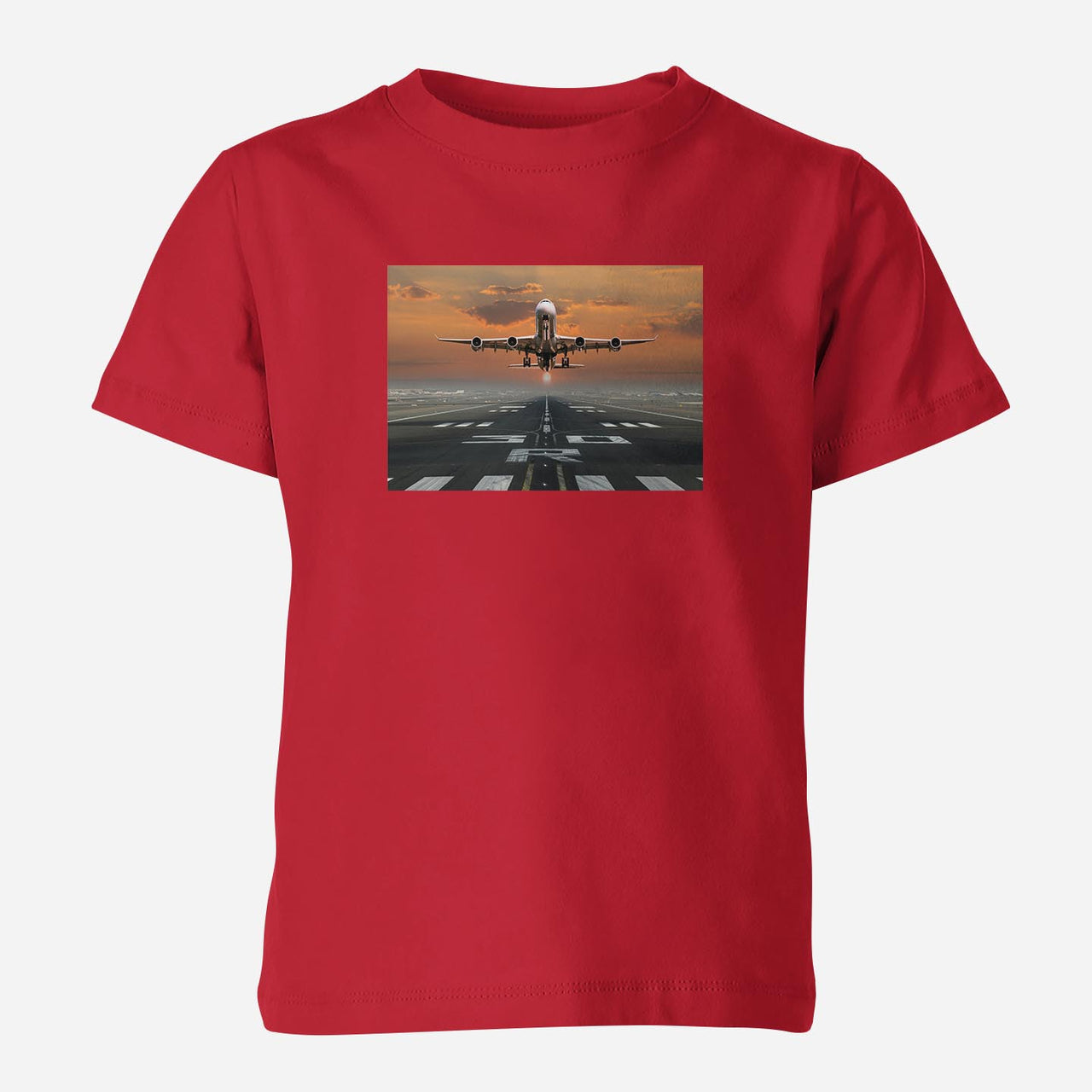Aircraft Departing from RW30 Designed Children T-Shirts