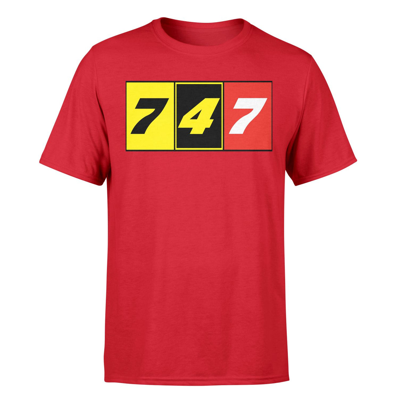 Flat Colourful 747 Designed T-Shirts