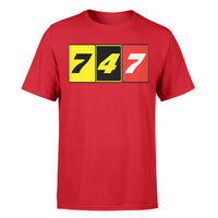 Thumbnail for Flat Colourful 747 Designed T-Shirts