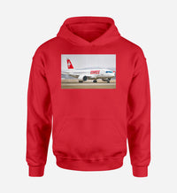 Thumbnail for Swiss Airlines Bombardier CS100 Designed Hoodies