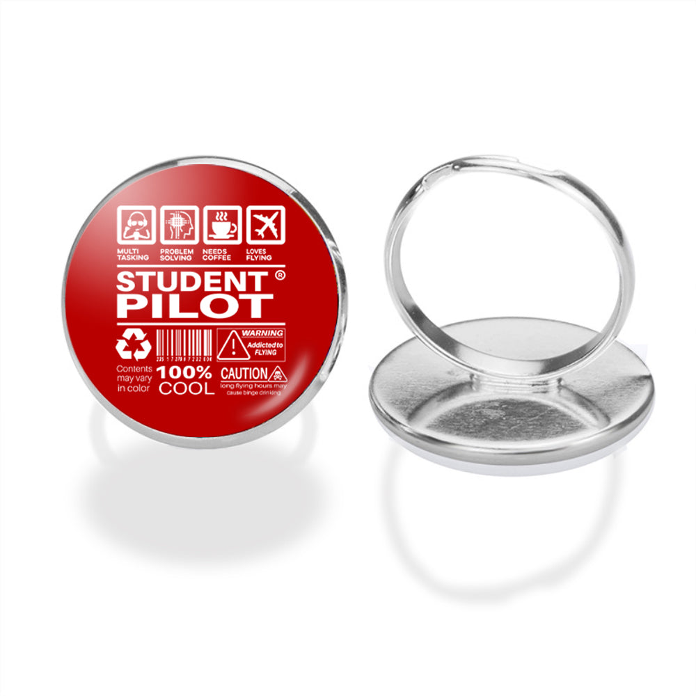 Student Pilot Label Designed Rings