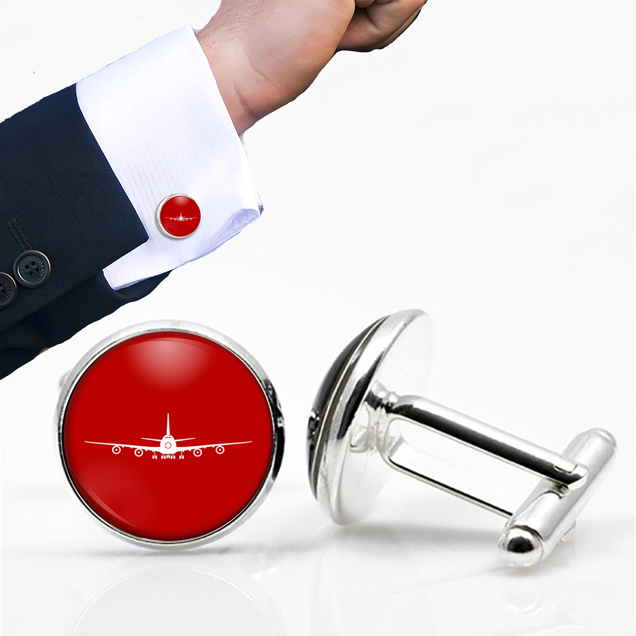 Boeing 747 Silhouette Designed Cuff Links