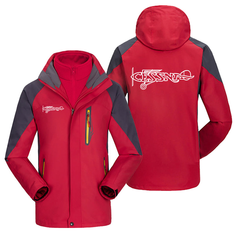 Special Cessna Text Designed Thick Skiing Jackets
