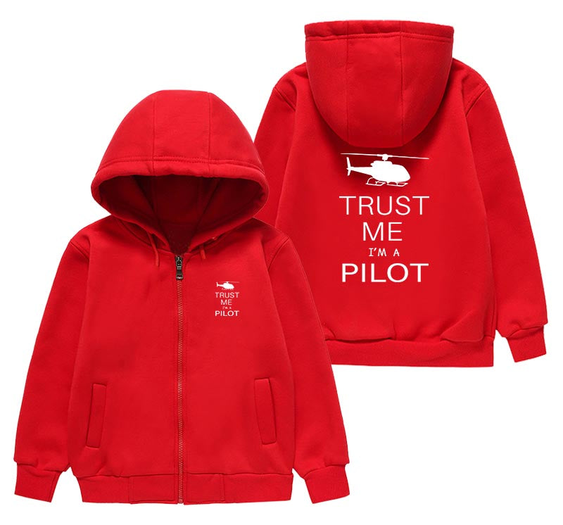 Trust Me I'm a Pilot (Helicopter) Designed "CHILDREN" Zipped Hoodies