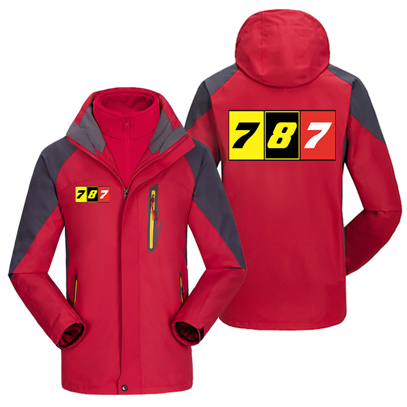 Flat Colourful 787 Designed Thick Skiing Jackets