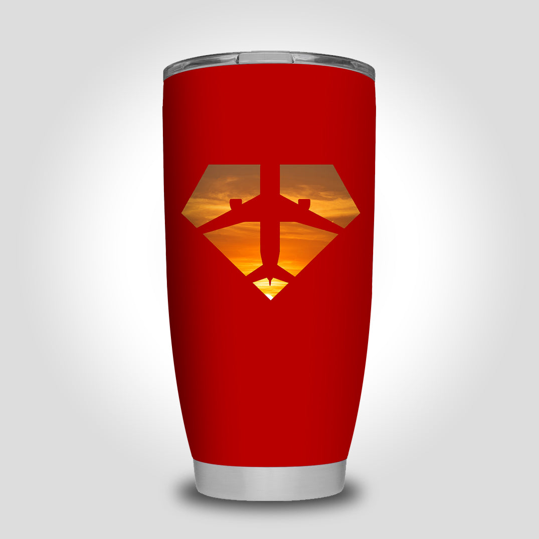 Supermen of The Skies (Sunset) Designed Tumbler Travel Mugs
