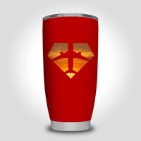 Thumbnail for Supermen of The Skies (Sunset) Designed Tumbler Travel Mugs