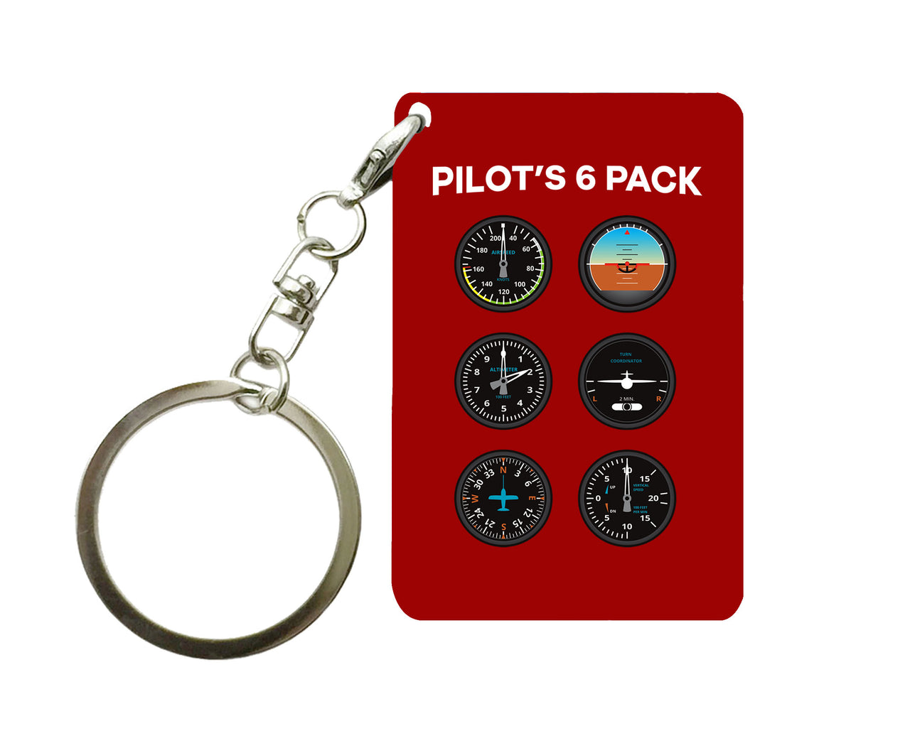 Pilot's 6 Pack Designed Key Chains