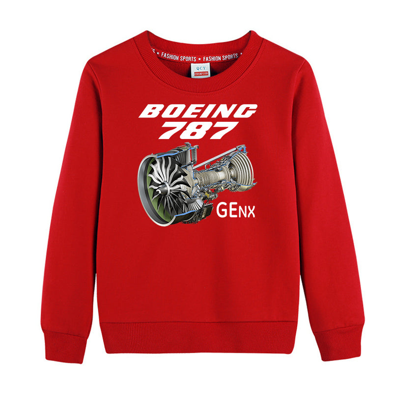 Boeing 787 & GENX Engine Engine Designed "CHILDREN" Sweatshirts