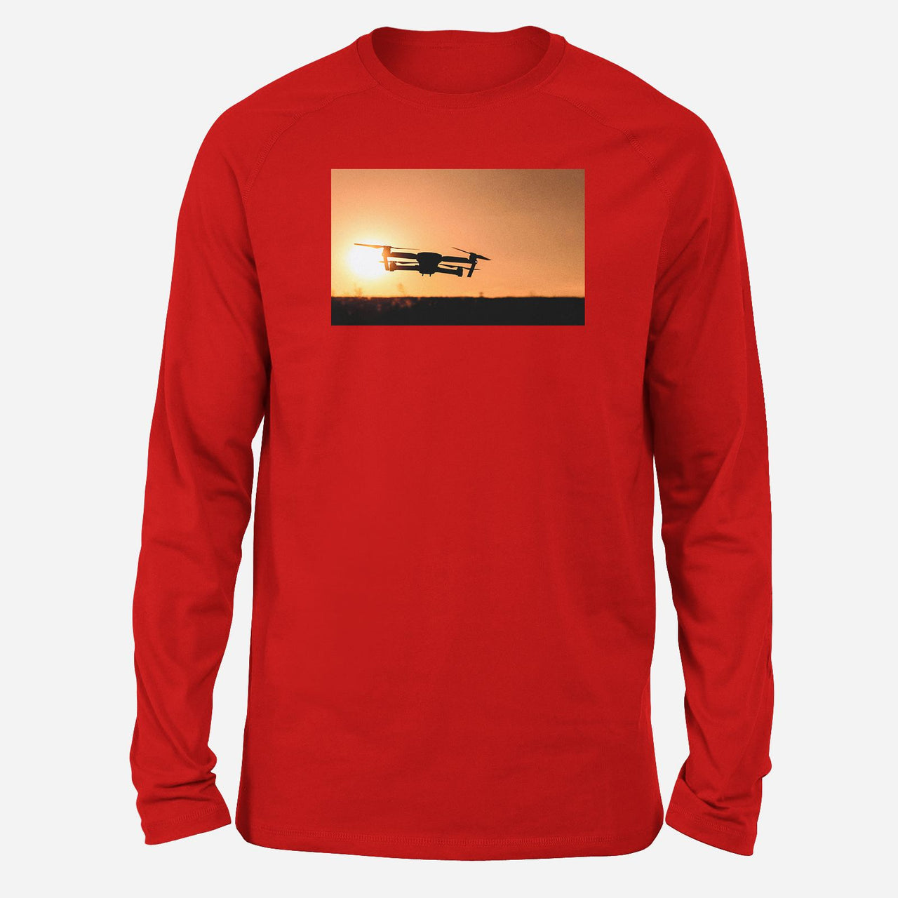 Amazing Drone in Sunset Designed Long-Sleeve T-Shirts
