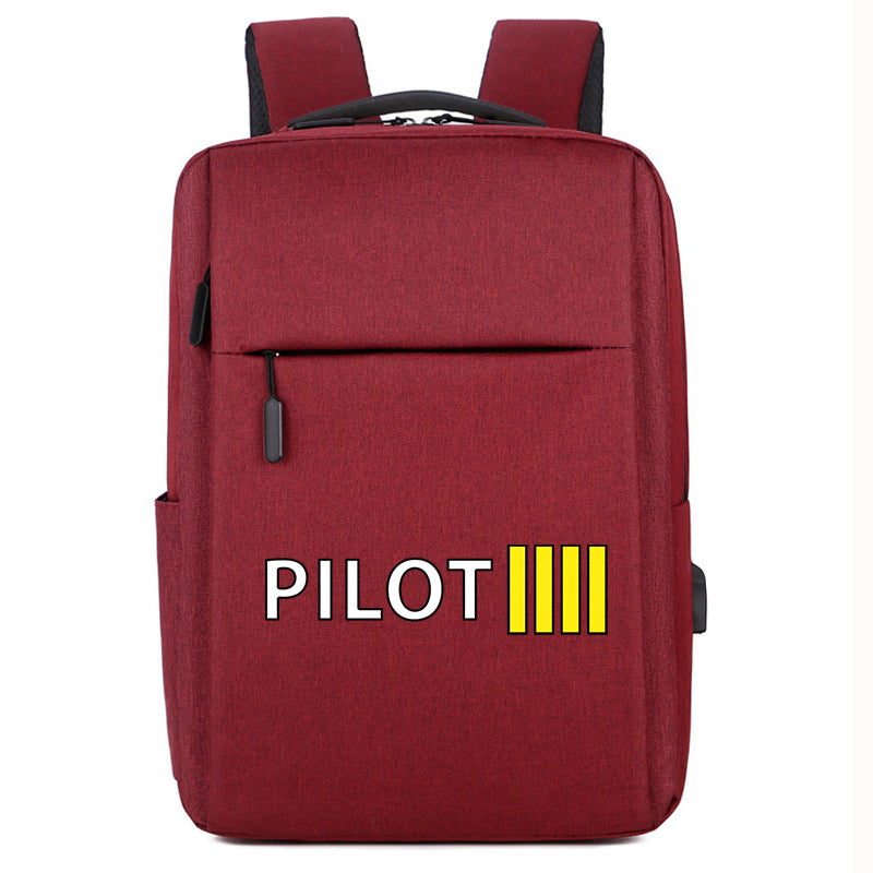 Pilot & Stripes (4 Lines) Designed Super Travel Bags