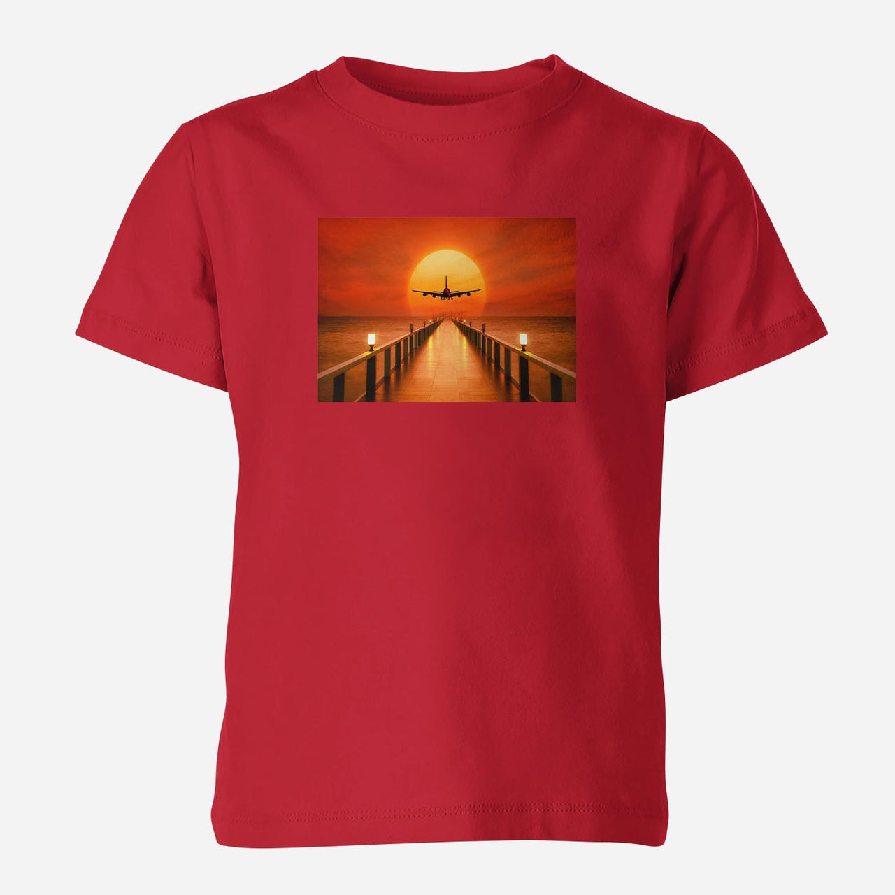 Airbus A380 Towards Sunset Designed Children T-Shirts