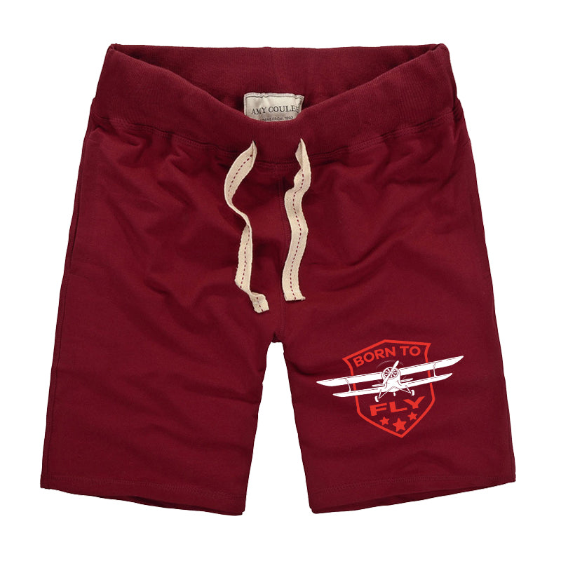 Super Born To Fly Designed Cotton Shorts