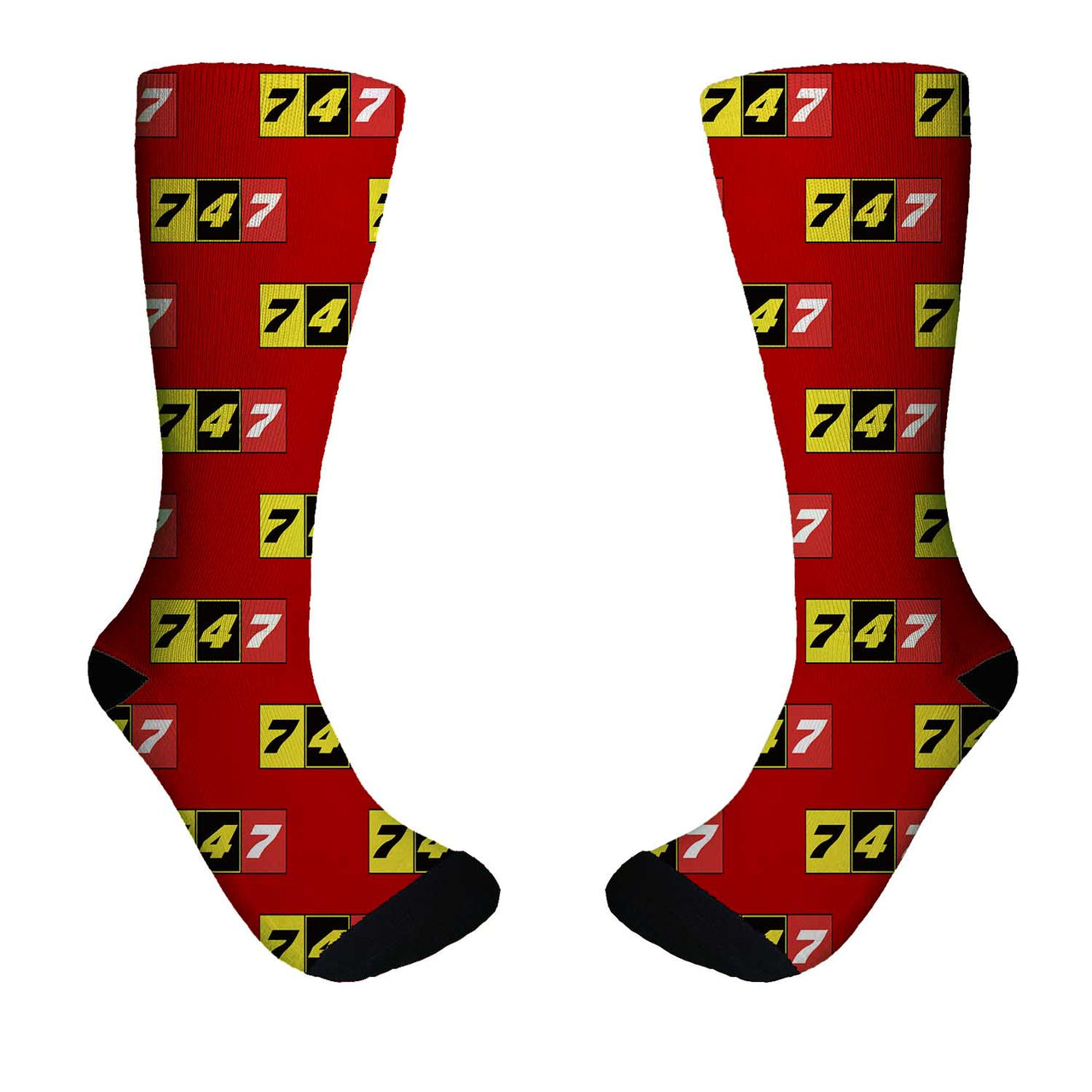 Flat Colourful 747 Designed Socks