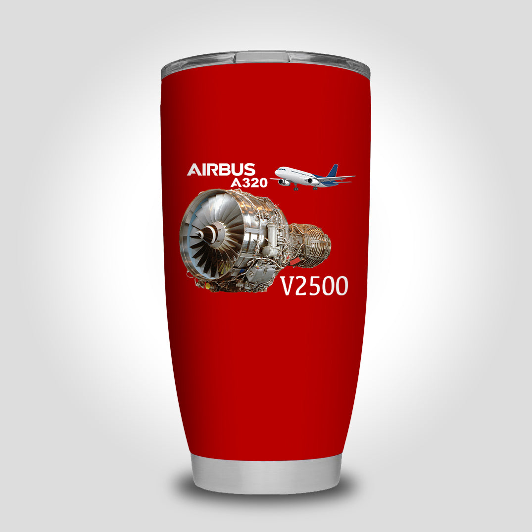Airbus A320 & V2500 Engine Designed Tumbler Travel Mugs