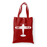 Thumbnail for Eat Sleep Fly & Propeller Designed Tote Bags