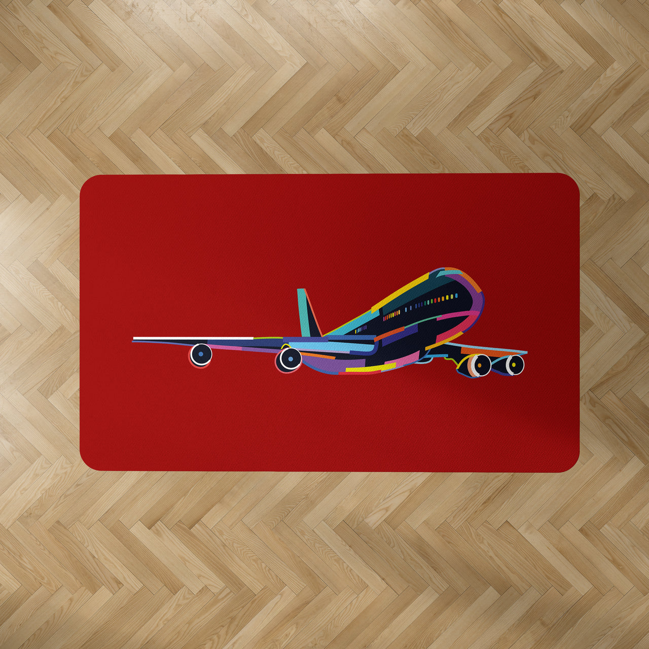 Multicolor Airplane Designed Carpet & Floor Mats
