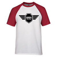 Thumbnail for Born To Fly & Badge Designed Raglan T-Shirts