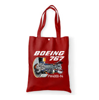 Thumbnail for Boeing 767 Engine (PW4000-94) Designed Tote Bags