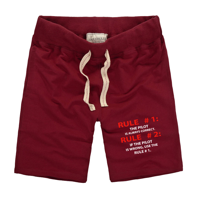 Rule 1 - Pilot is Always Correct Designed Cotton Shorts